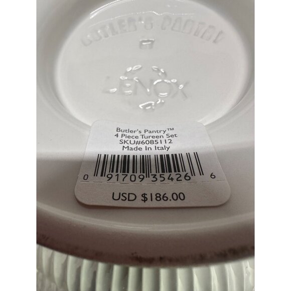 Vtg Lenox Butler's Pantry Soup Tureen with Lid and Ladle with Tag Cream 12" Tall - Picture 15 of 15